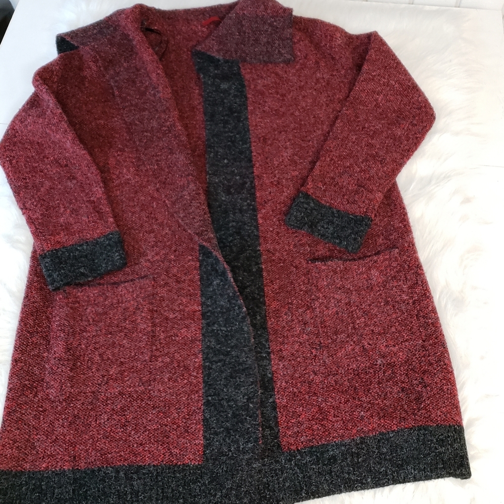 Red Cardigan long 35" large